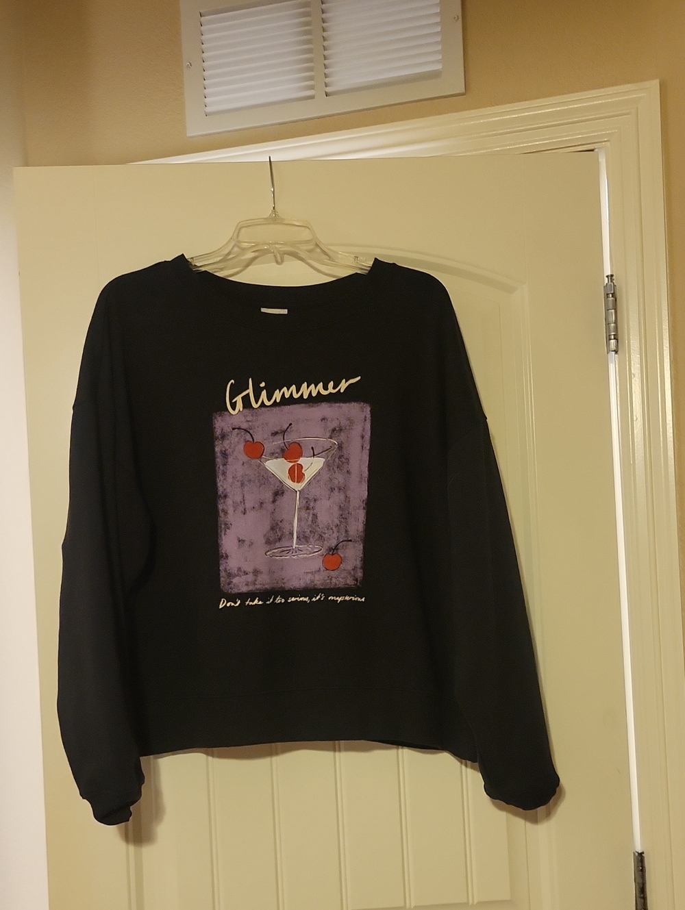 Likw New Maeve Black Graphic 'Glimmer' Crew Sweatshirt